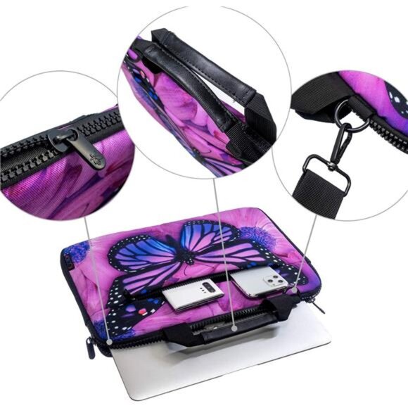 Canvas Laptop Carrying Shoulder Sleeve Carrying Case Protective Bag Briefcase - Picture 3 of 8